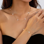 Sieradenset met een ketting van fijne parels