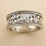Elegante witgouden ring met zirkoon