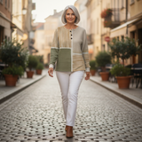 Petra | Gebreide cardigan met bloemrijke tuinprint