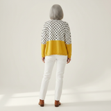 Sabine | Vest met stippen in Crème & geel