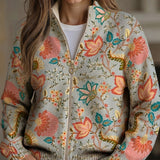 Petra | Gebreide cardigan met bloemrijke tuinprint