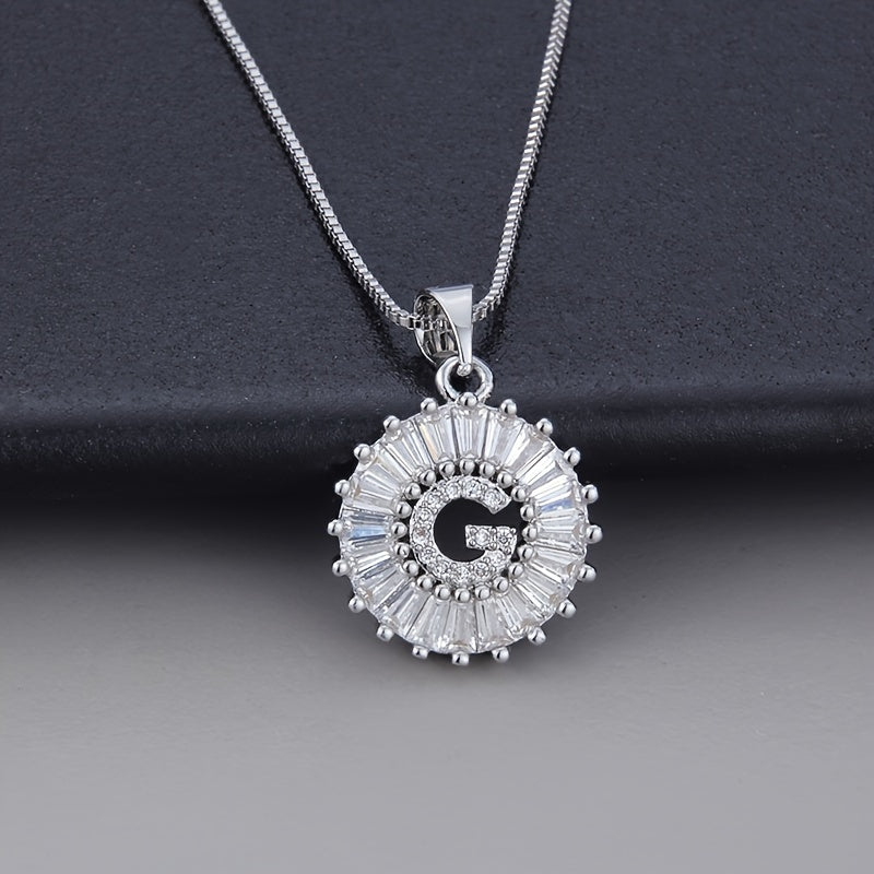 Witgouden ketting met initiaal Z en zirkonia