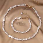 Set van ketting en armband met barokparels