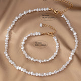 Set van ketting en armband met barokparels
