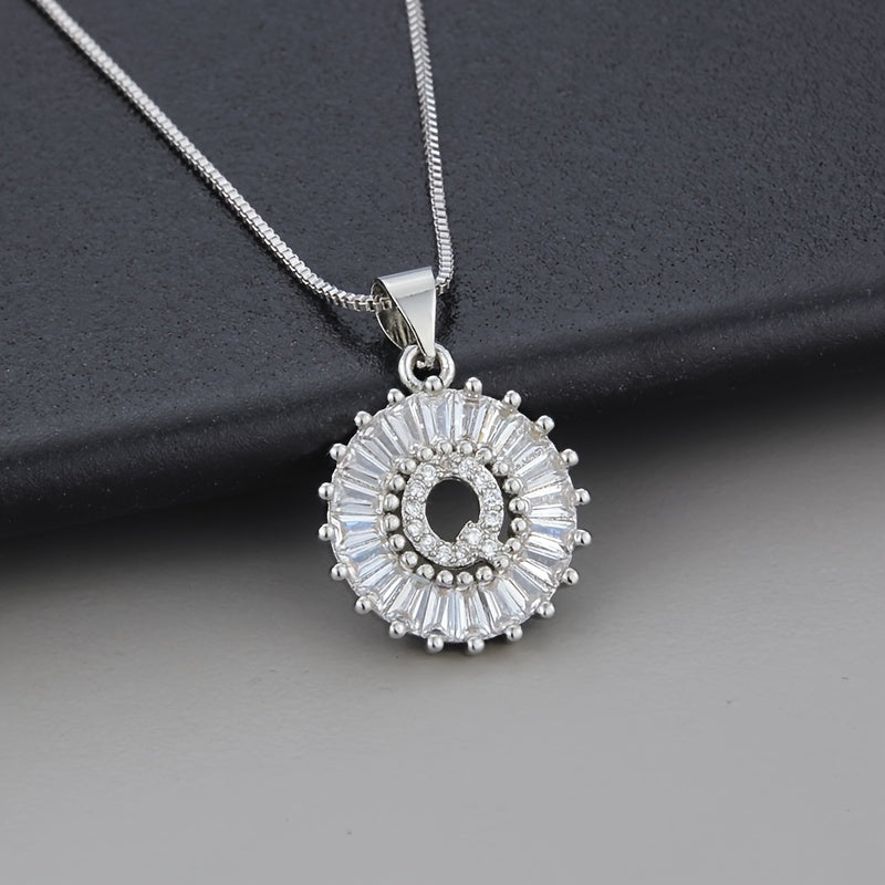 Witgouden ketting met initiaal Z en zirkonia