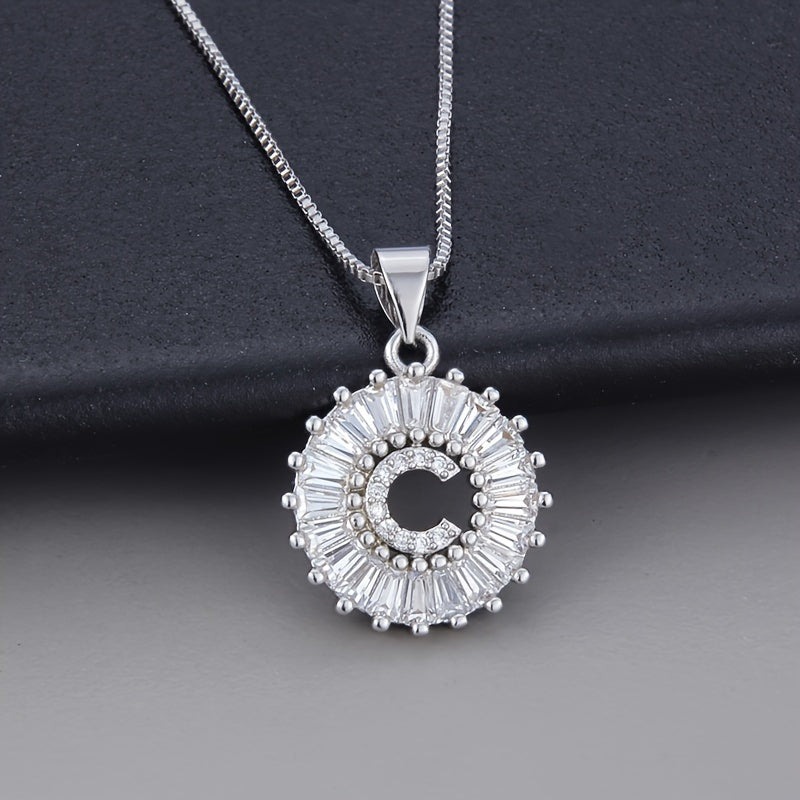 Witgouden ketting met initiaal Z en zirkonia