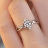 Ring met zirkonia en witgouden plating