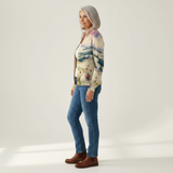 Heike | Gebreide cardigan met distel- en landschapsmotief