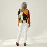 Sanne | Trui van gestructureerd materiaal met geometrische motieven
