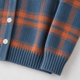 Zafira | Warm blauw geruit vest