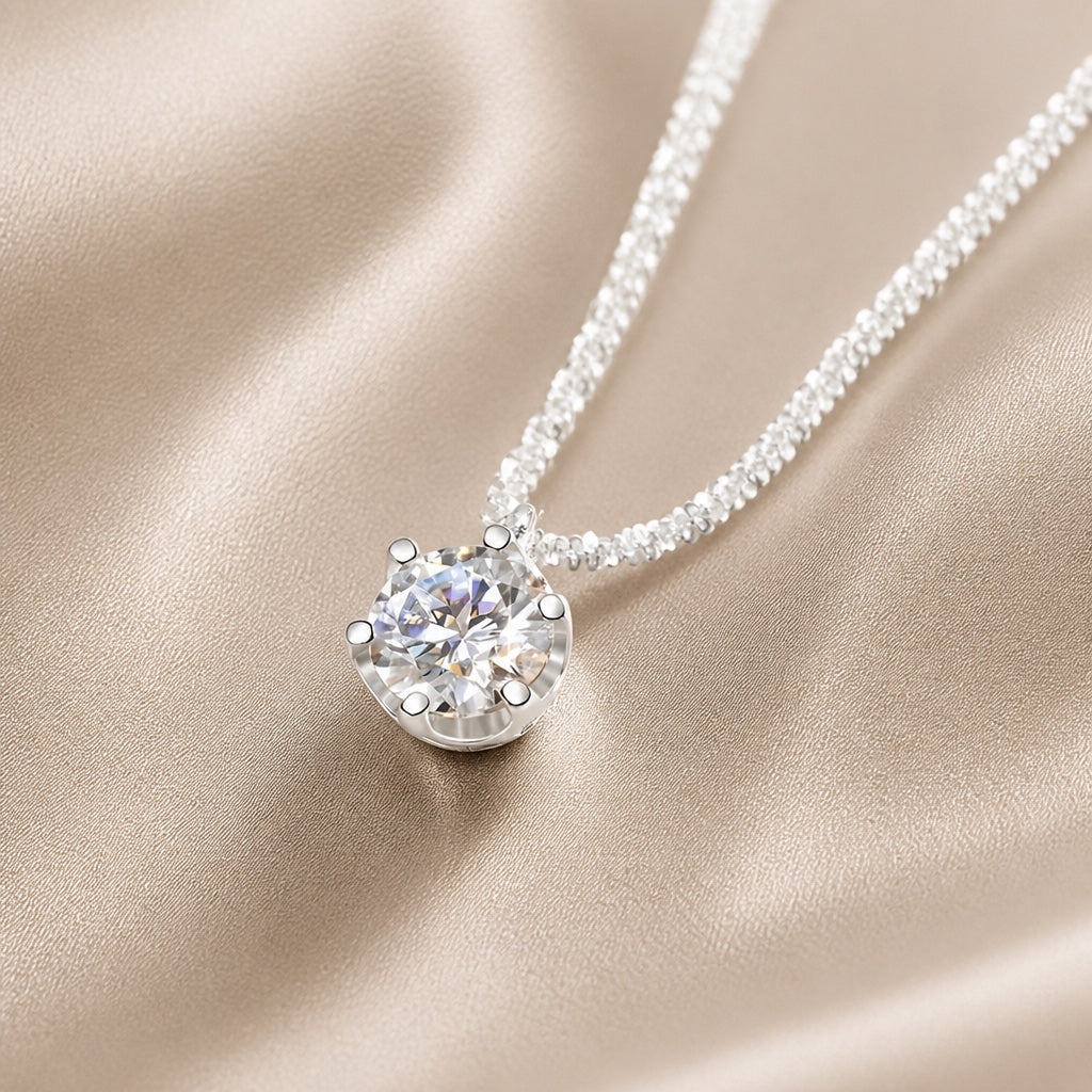 Witgouden ketting ‘Eeuwigheid’ met zirkonia