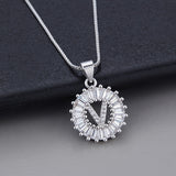 Witgouden ketting met initiaal Z en zirkonia