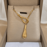 Witgouden retroketting met druppelhanger
