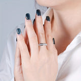 Witgouden ring met glanzende zirkonia