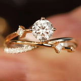 Witgouden ring met zirkonia en hemels ontwerp