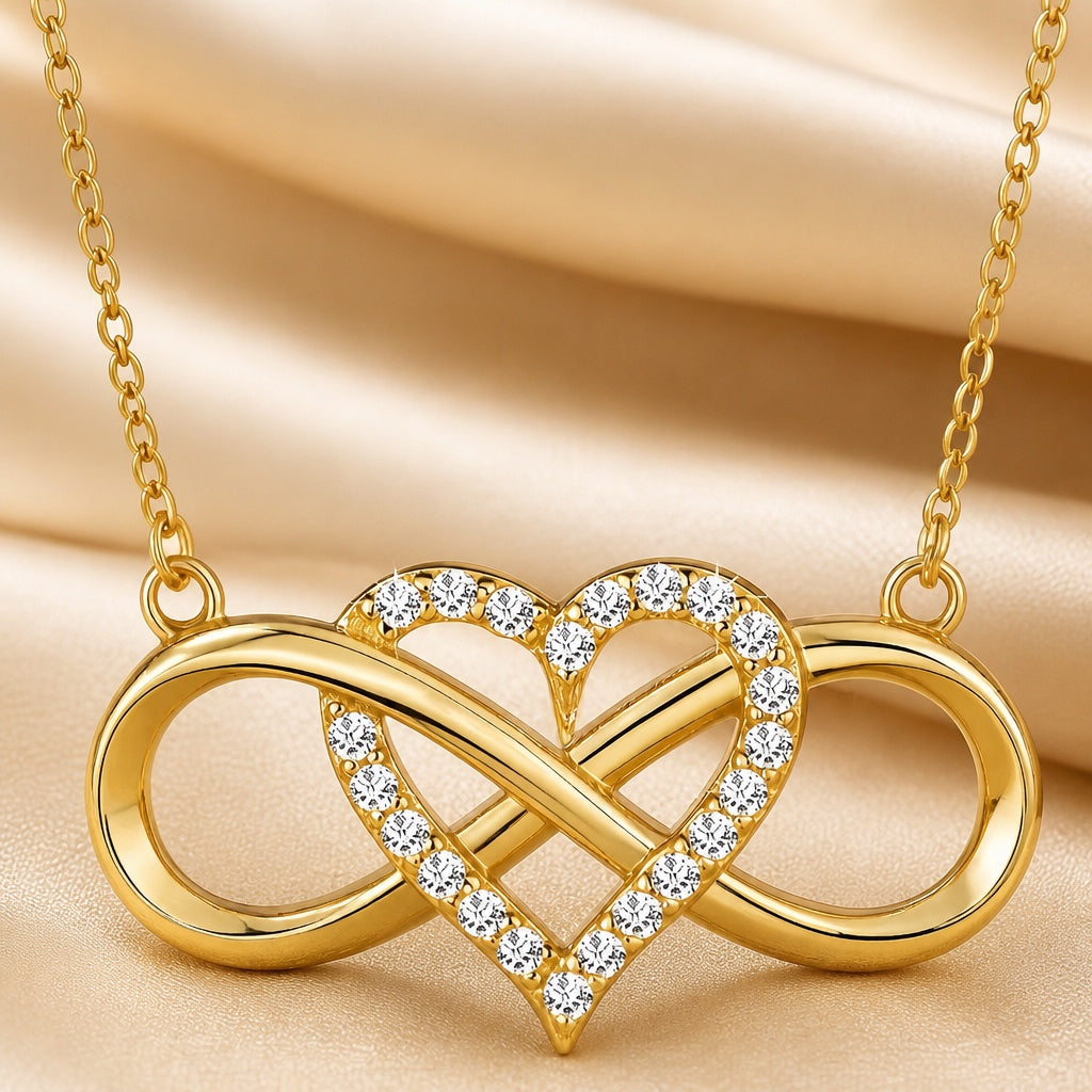 Ketting met hart- en oneindigheidshanger