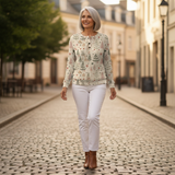 Birgit | Vest met botanisch bloemenpatroon