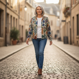 Birgit | Vest met botanisch bloemenpatroon