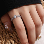 Essentiële witgouden ring met ingezette zirkonia