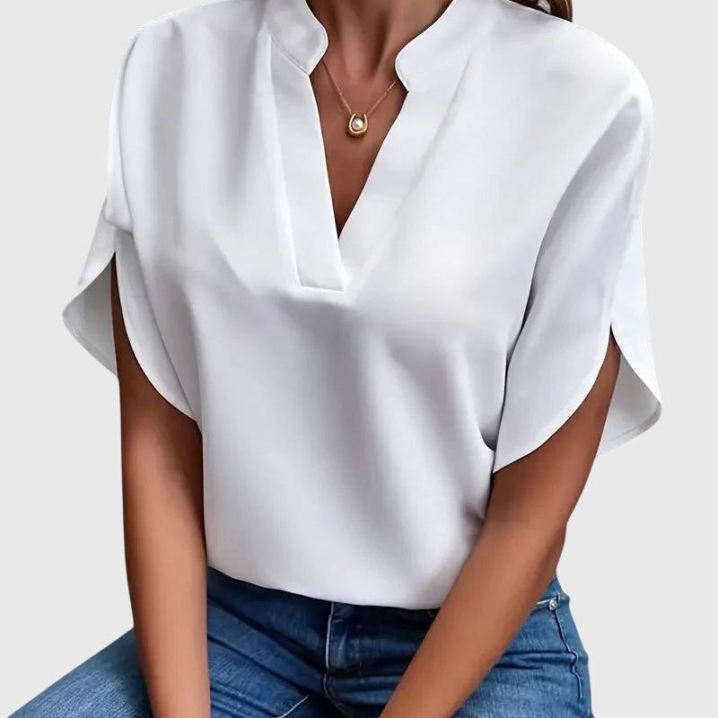 Lydia | Zachte en Elegante V-Hals Blouse