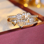 Witgouden hartring met zirkonia