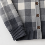 Agnes | Grijs ombré geruit vest met knopen