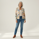Anja | Vest met kleurrijk bladerenpatroon