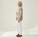 Sabrina | Crème kleurige cardigan met bloemen