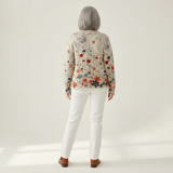 Sabrina | Crème kleurige cardigan met bloemen