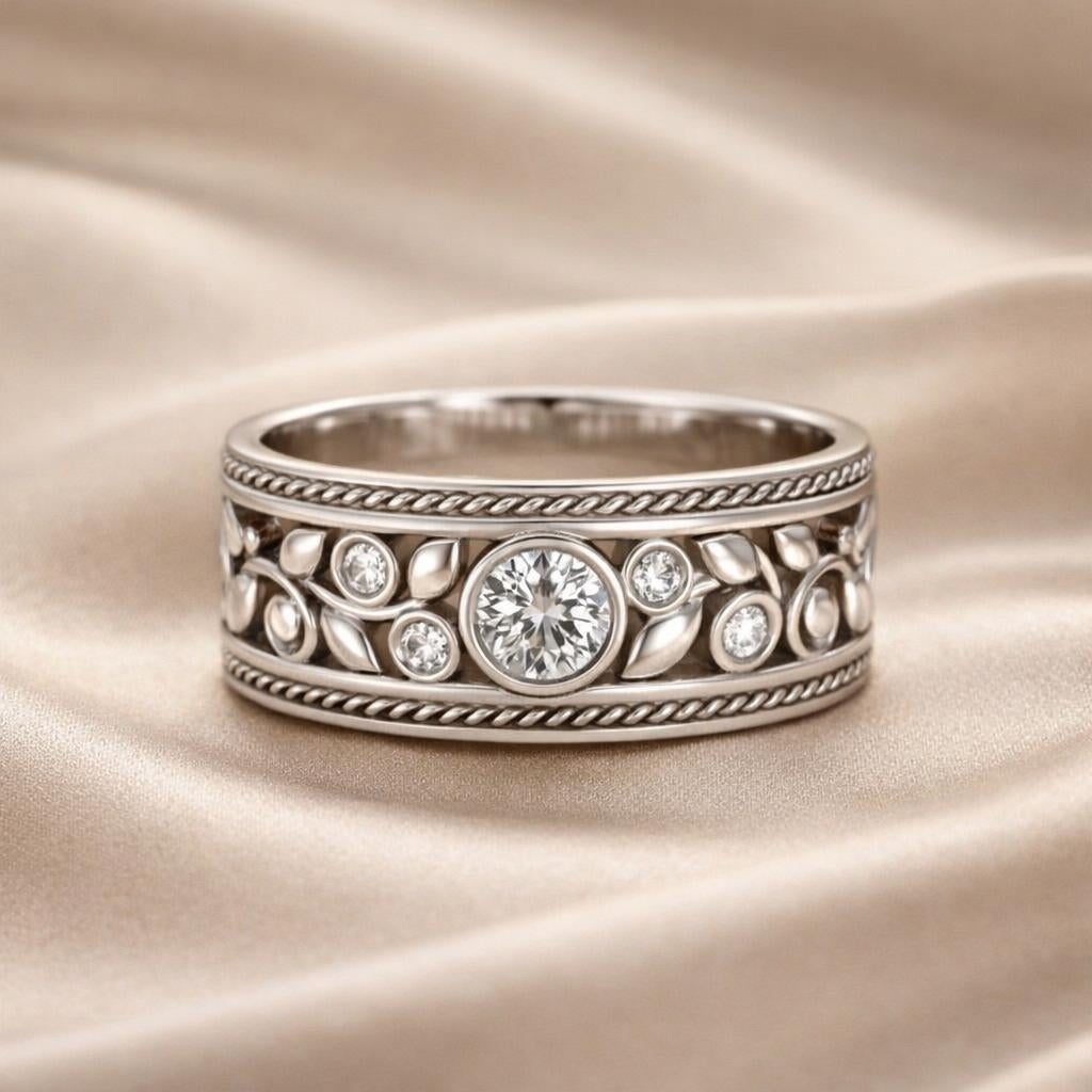 Elegante witgouden ring met zirkoon