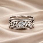 Elegante witgouden ring met zirkoon