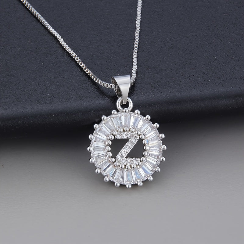 Witgouden ketting met initiaal Z en zirkonia