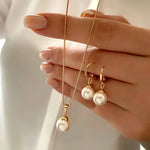 Elegante kettingenset met parels