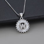 Witgouden ketting met initiaal Z en zirkonia