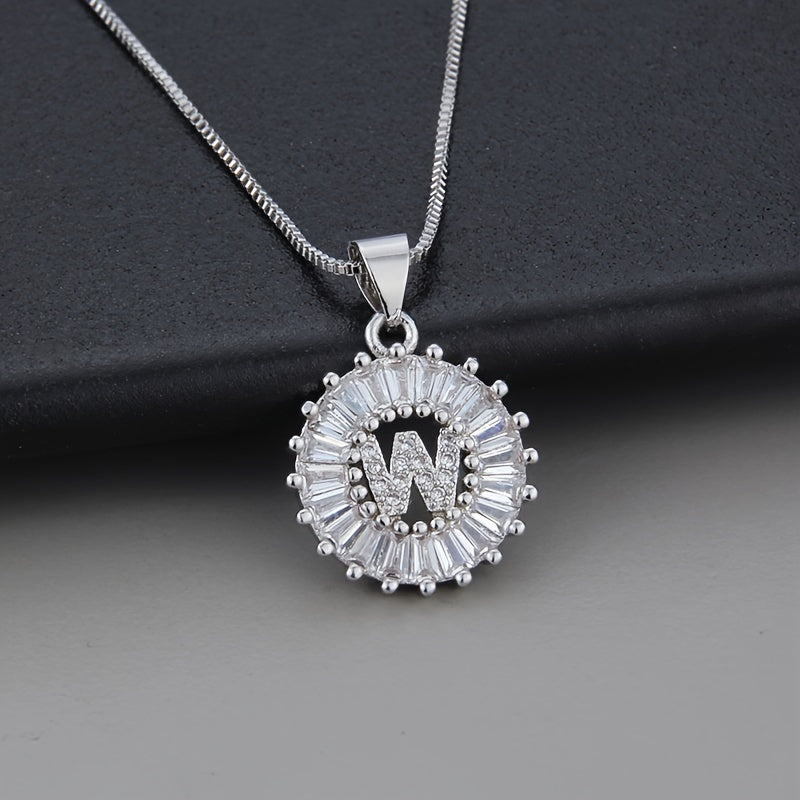 Witgouden ketting met initiaal Z en zirkonia
