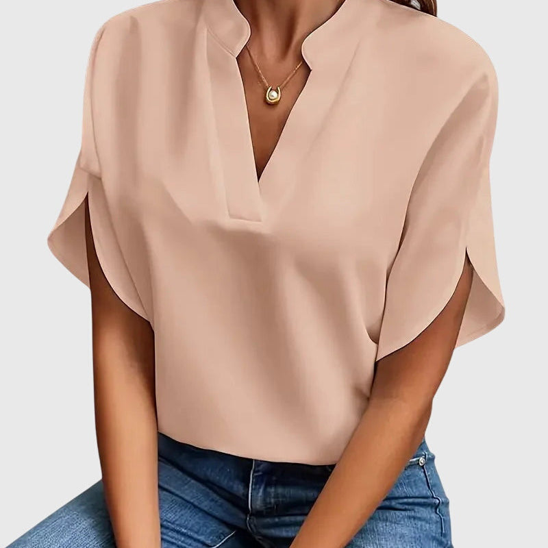 Lydia | Zachte en Elegante V-Hals Blouse
