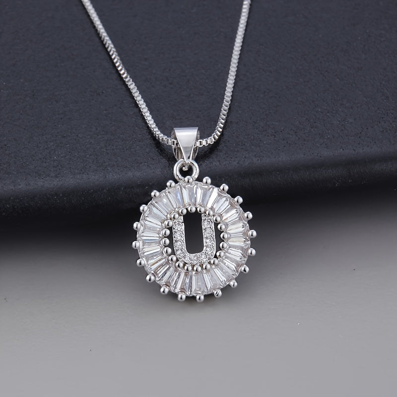 Witgouden ketting met initiaal Z en zirkonia