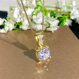 Witgoudkleurige ketting met hanger van kubische zirkonia