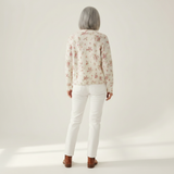 Monika | Crème kleurige cardigan met kleine rozen