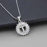 Witgouden ketting met initiaal Z en zirkonia