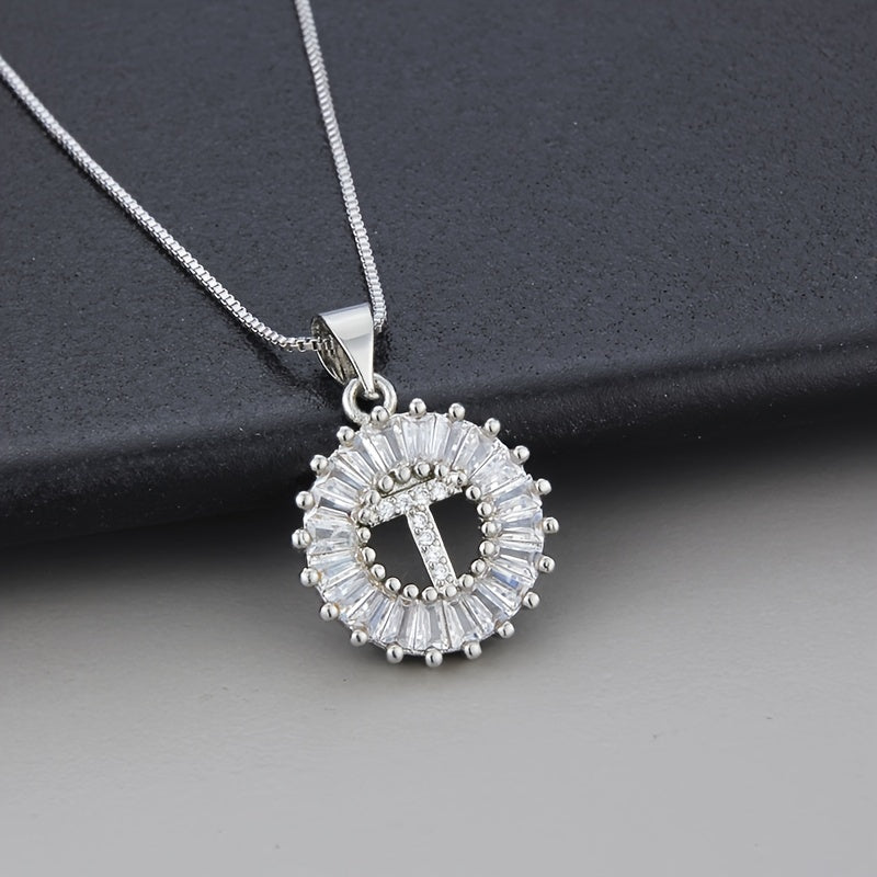 Witgouden ketting met initiaal Z en zirkonia