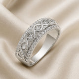 Witgouden ring met dubbele rij zirkonia
