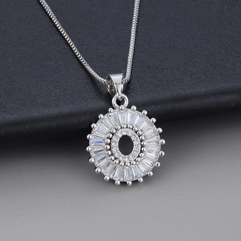 Witgouden ketting met initiaal Z en zirkonia