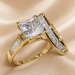 Witgouden ring met vierkante zirkonia