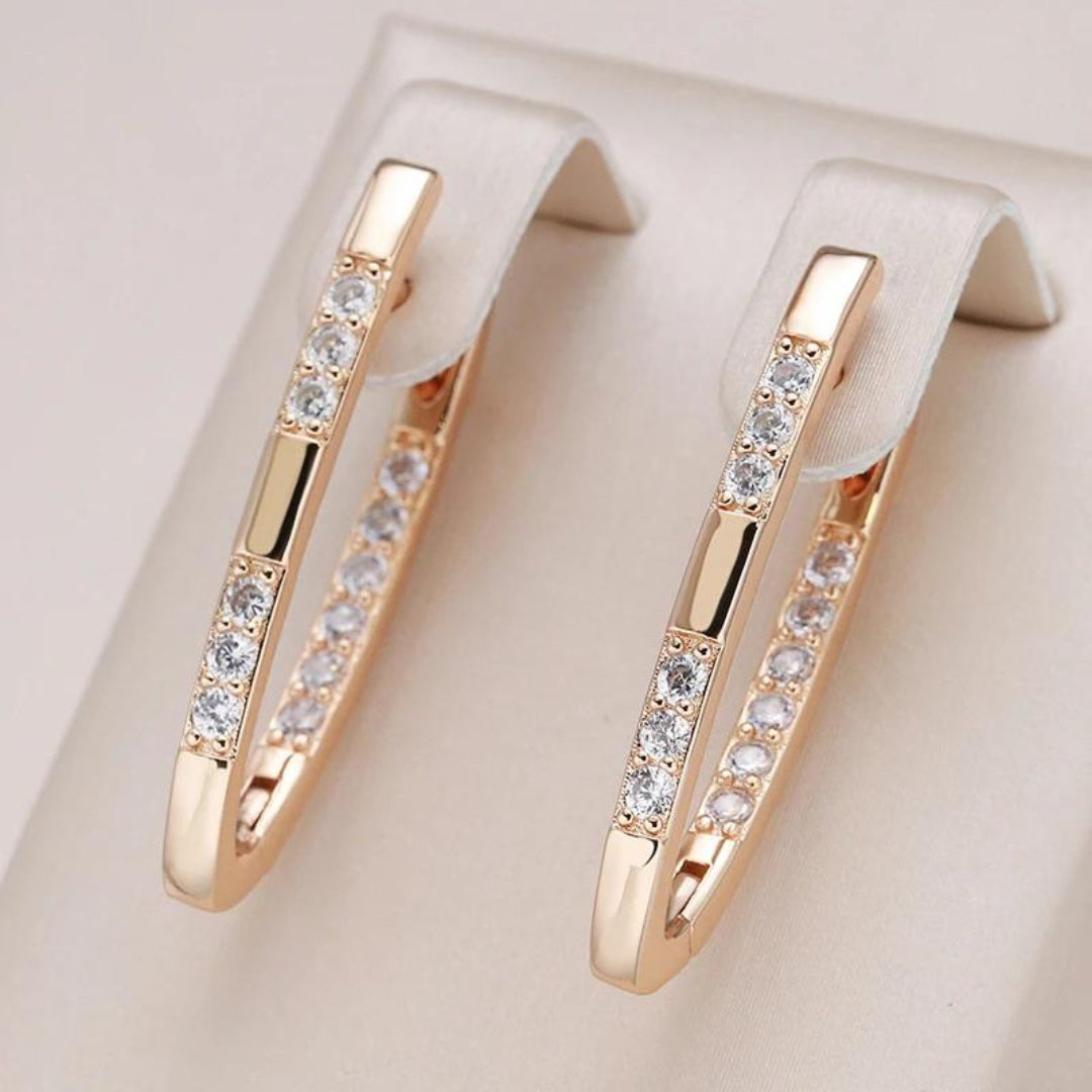 Elegante oorbellen met gouden zirkonia