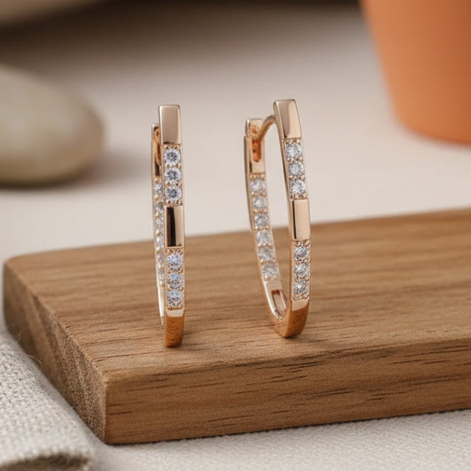 Elegante oorbellen met gouden zirkonia