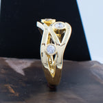 Klassieke roze ring met kristallen