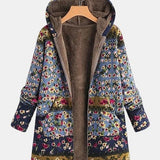 Elena – Boho sherpa hoodie met bloemenpatroon