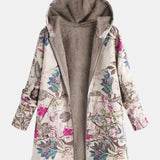 Ivy – Pastelkleurige fleecejack met botanisch patroon