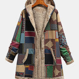 Autumn – Gezellige patchwork hoodie in aardetinten
